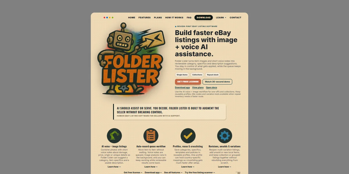 Folder Lister website preview